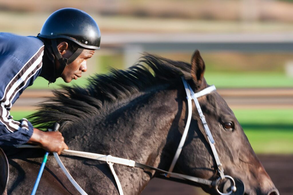 Jockey racing a horse