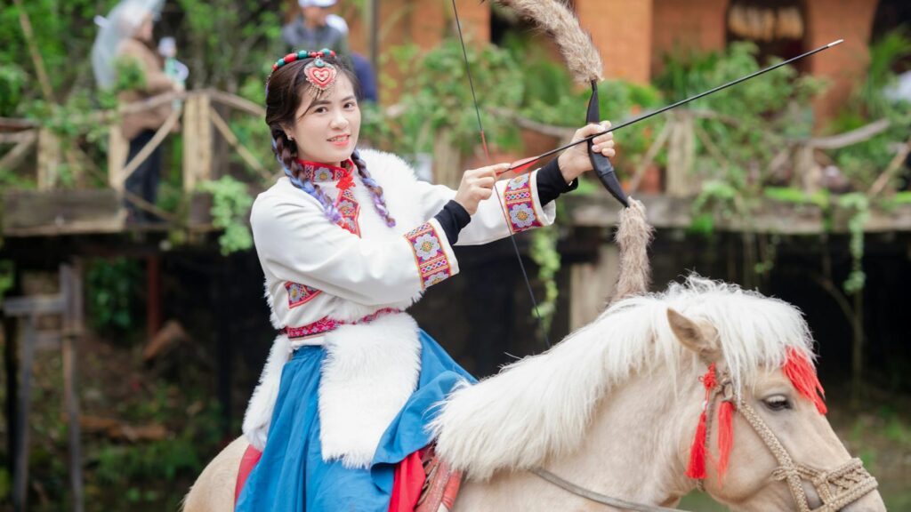 Archery on horseback