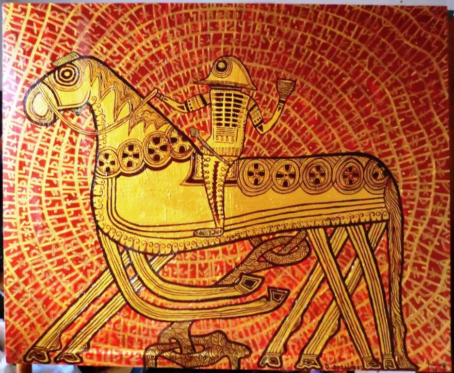 The Vikings. Odin Riding his Eight Legs Horse,Sleipnir