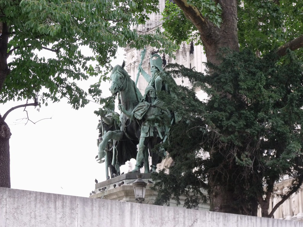 Statue of Charlemagne at Place du Parvis Notre Dame