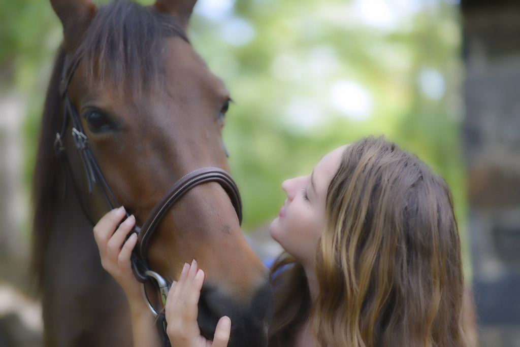 Equestrian bonding with horse