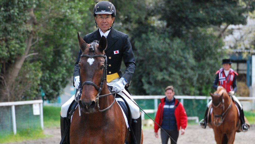 A man on a horse back