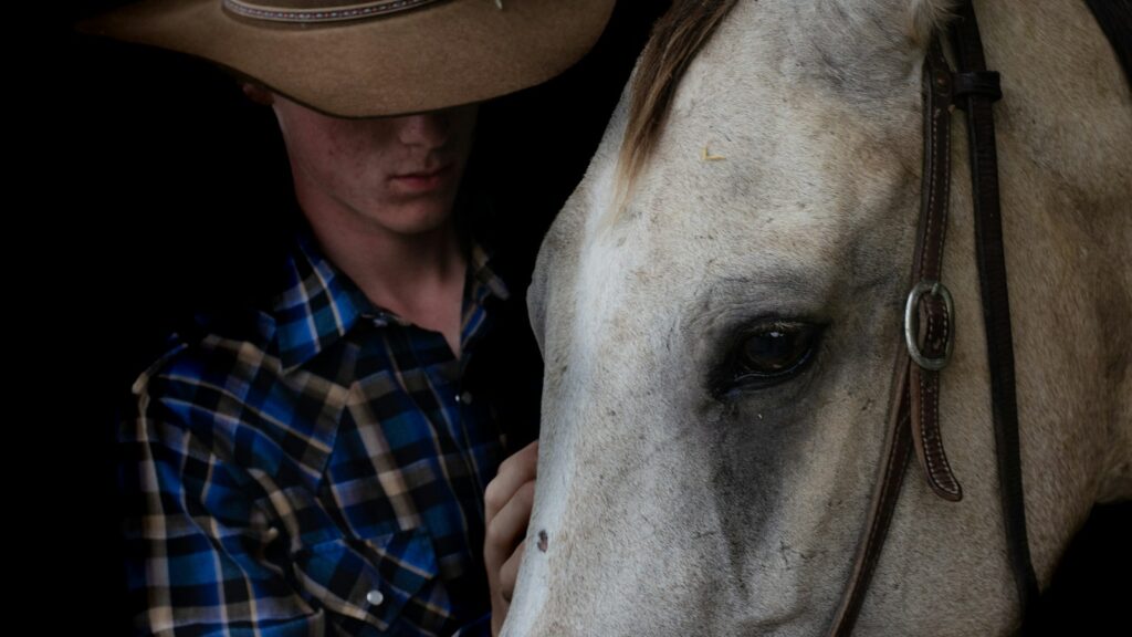 a boy with a horse