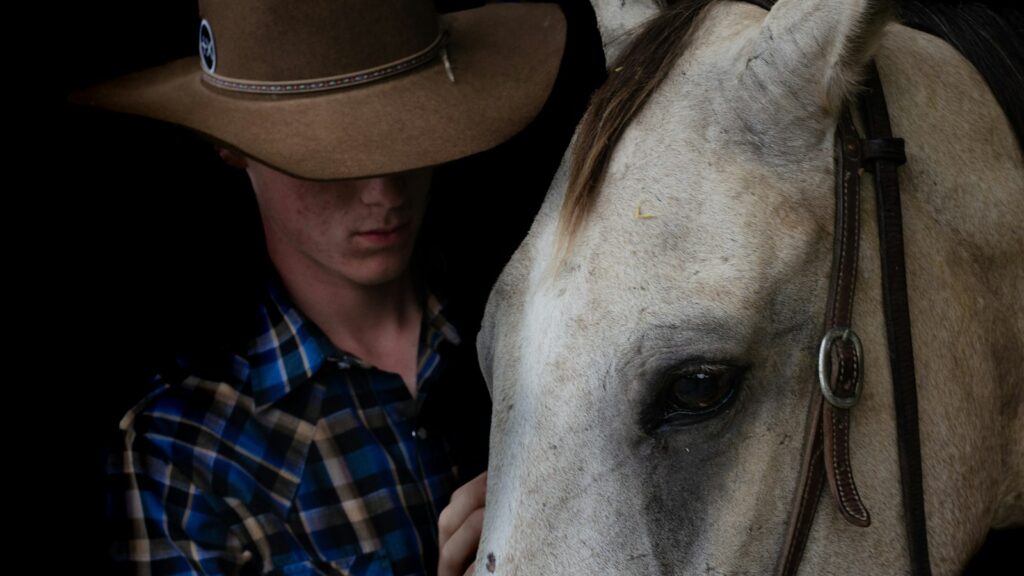 a boy with a horse