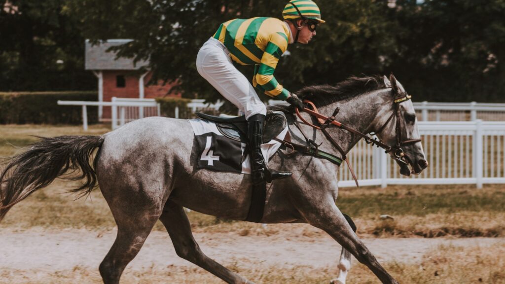close-up photography of man riding horse