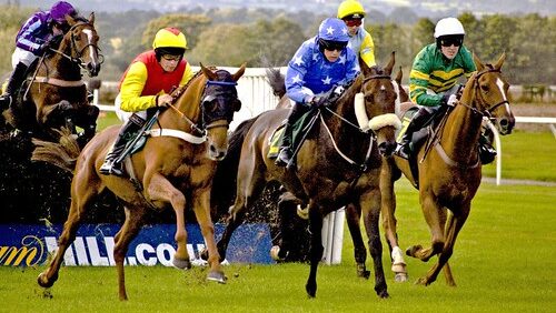 A horse race with multiple horse