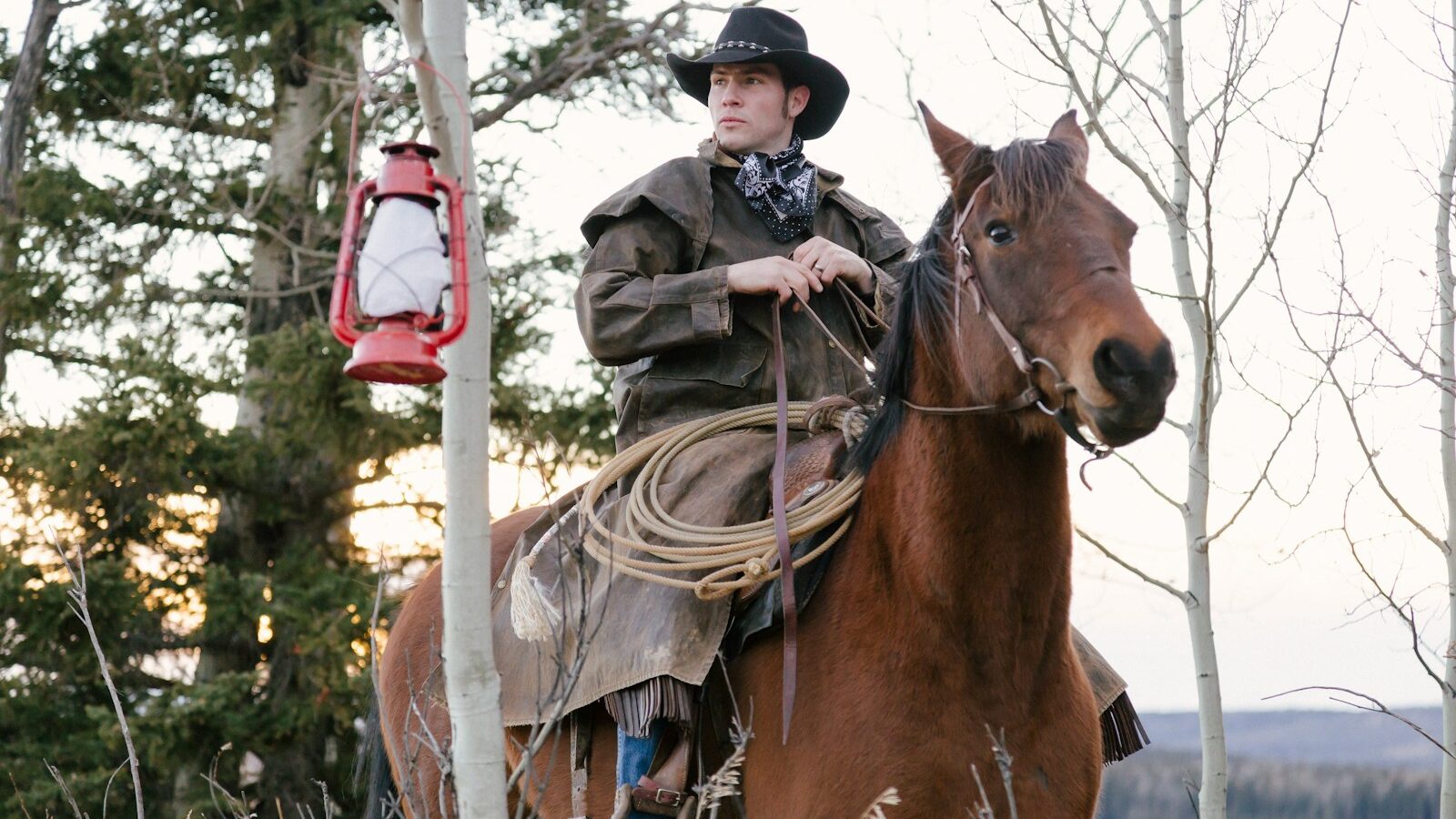 man riding horse