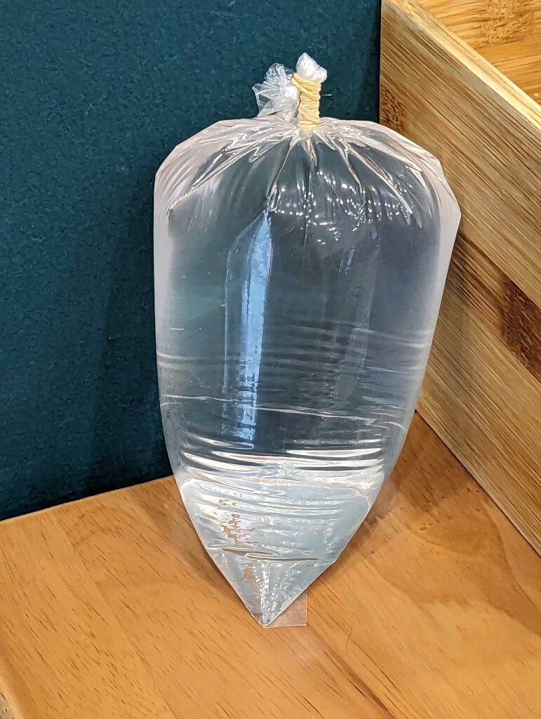Bag of water, according to staff it is meant to repel flies