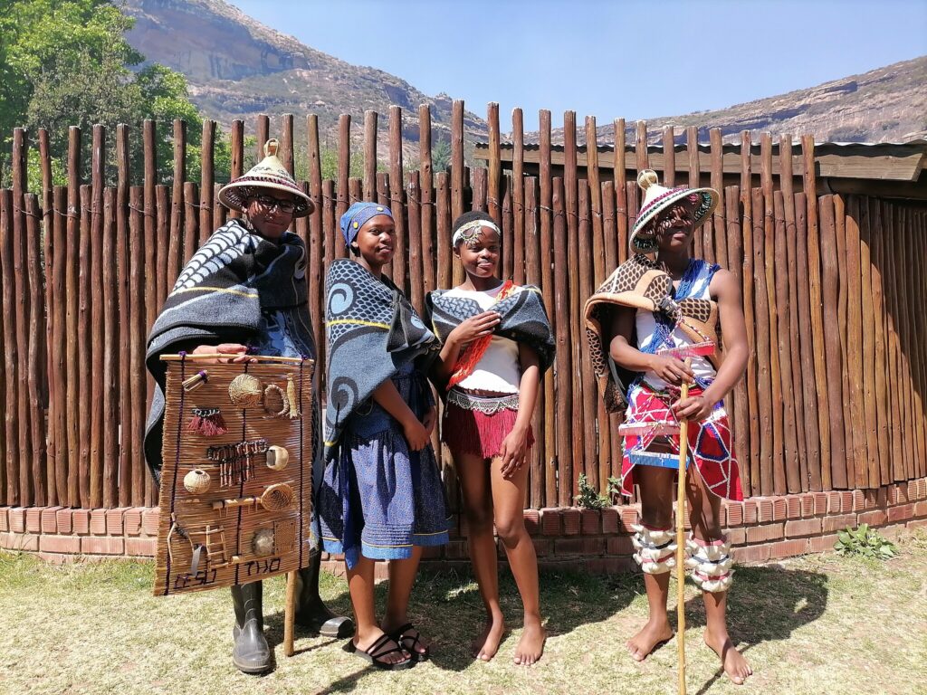 Basotho colorful clothes.