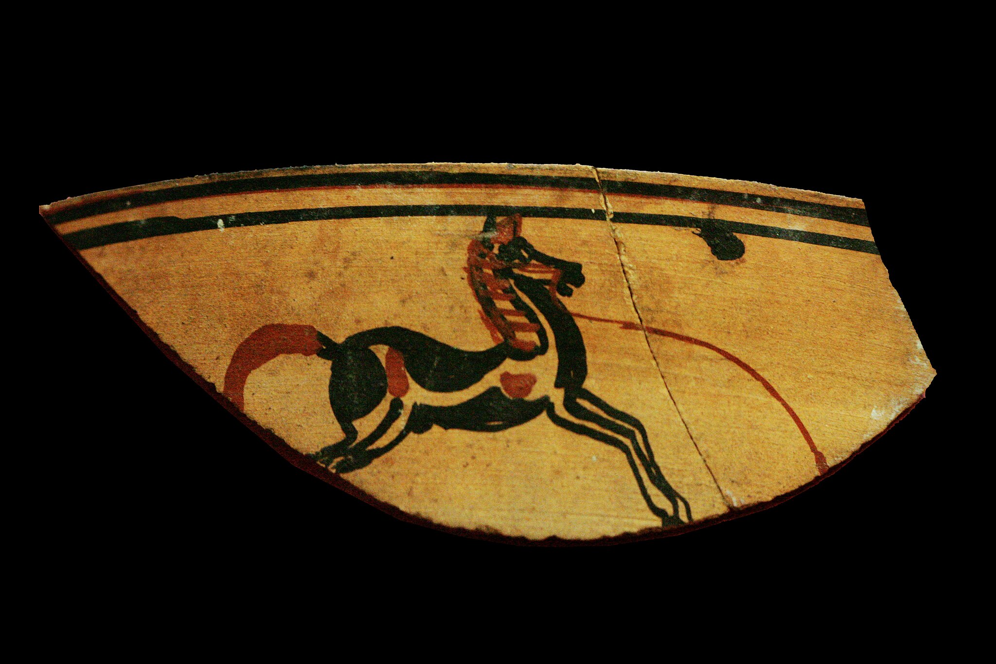 Two fragments of a terra cotta vase ca. 1425 - 1390 BCE (18th dynasty) Deir el-Médineh