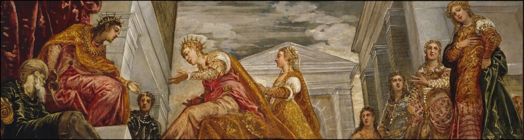 The Queen of Sheba's visit to Solomon by Tintoretto, around 1555