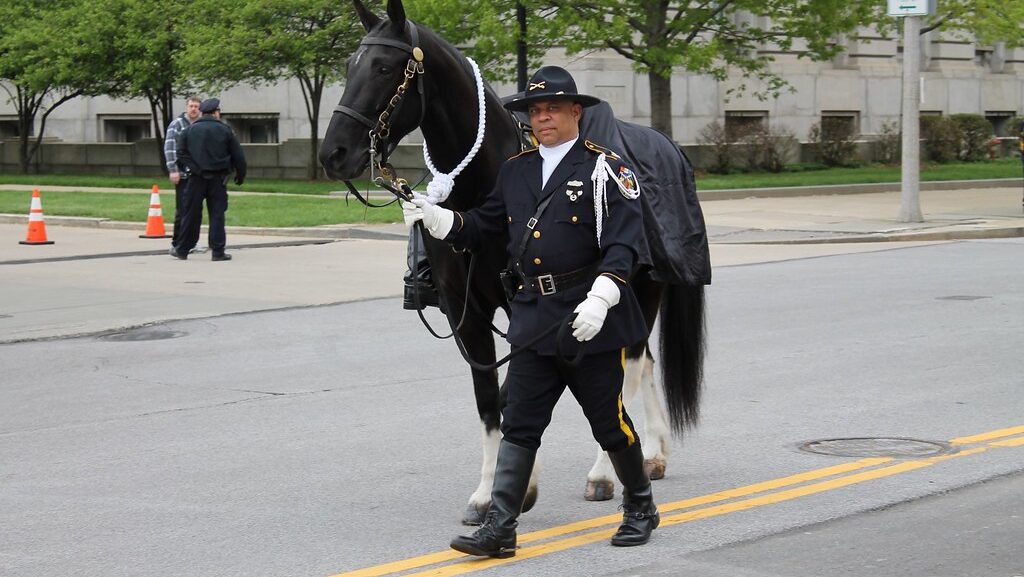 a police man with horse
