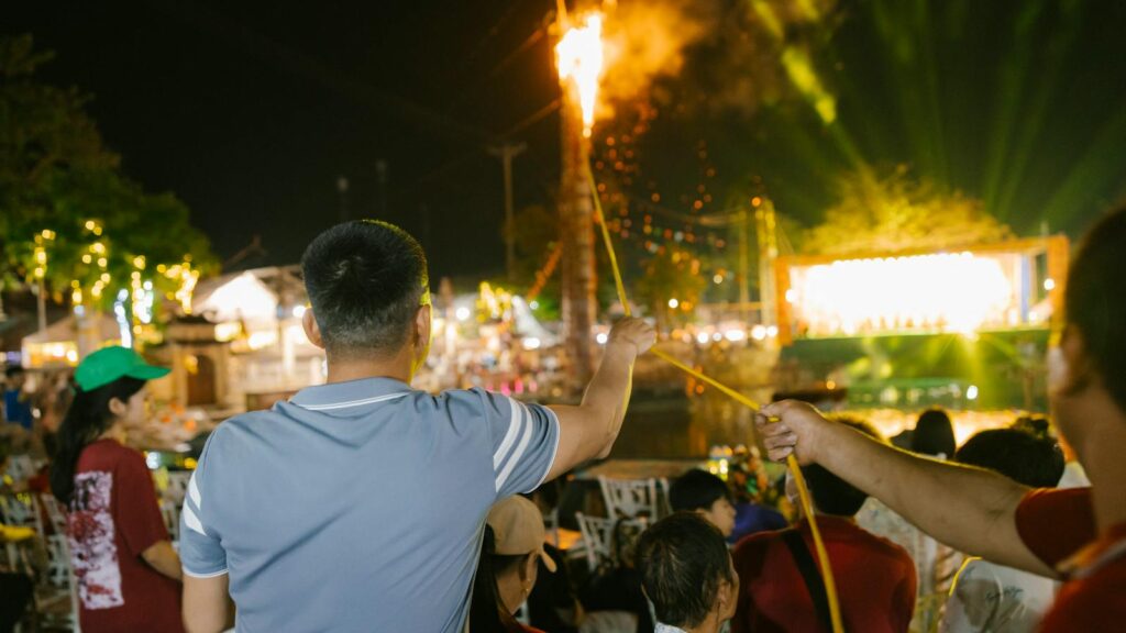 people with the fireworks at the event