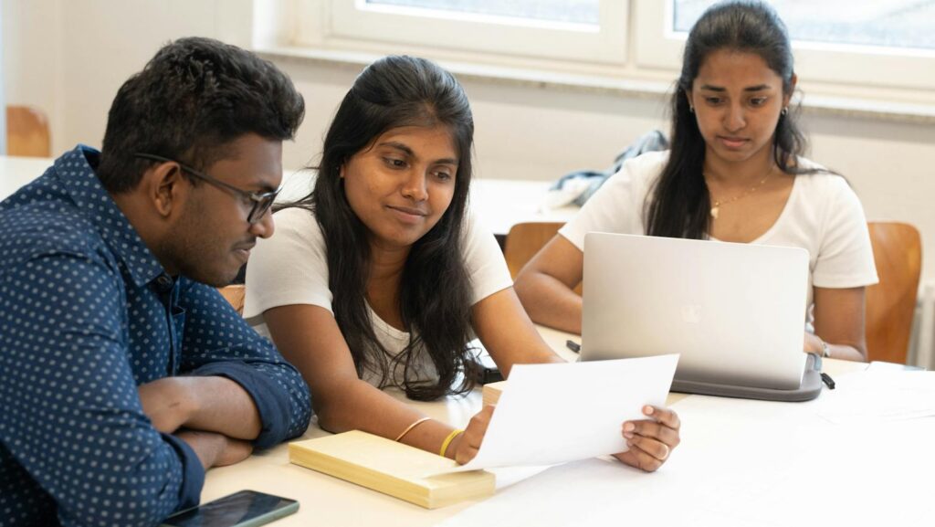 group of people discussing