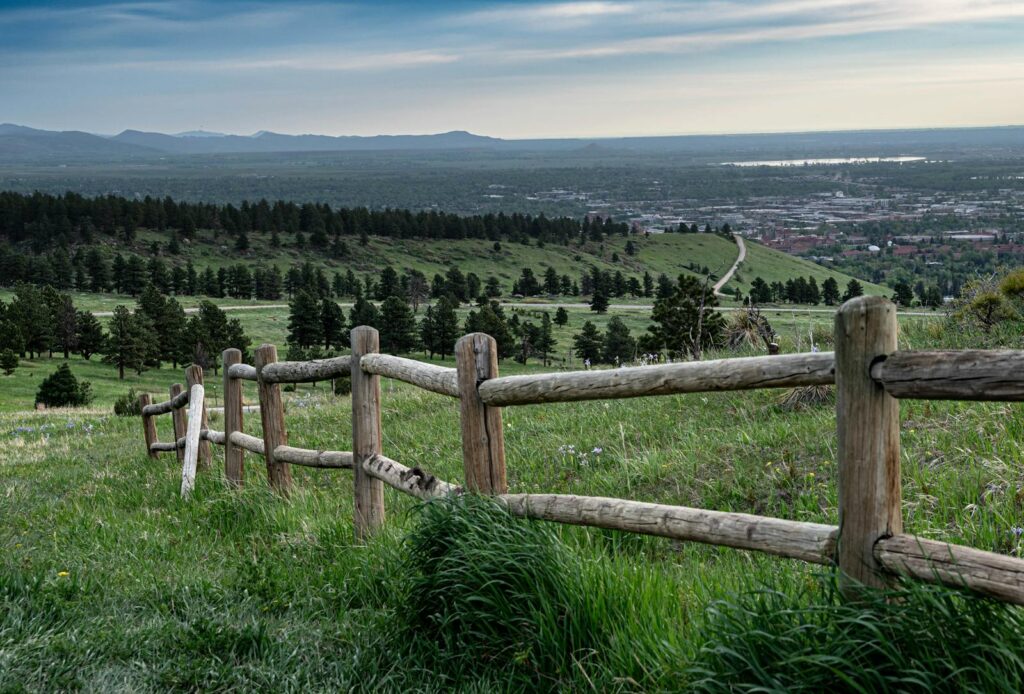 A trail with wooden railing