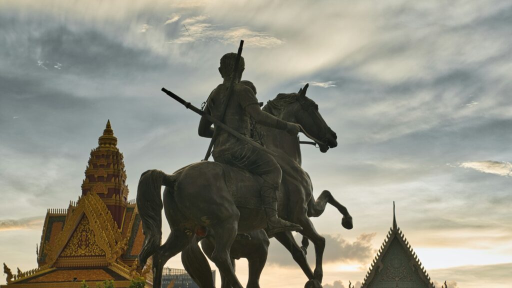 a statue of a man riding a horse