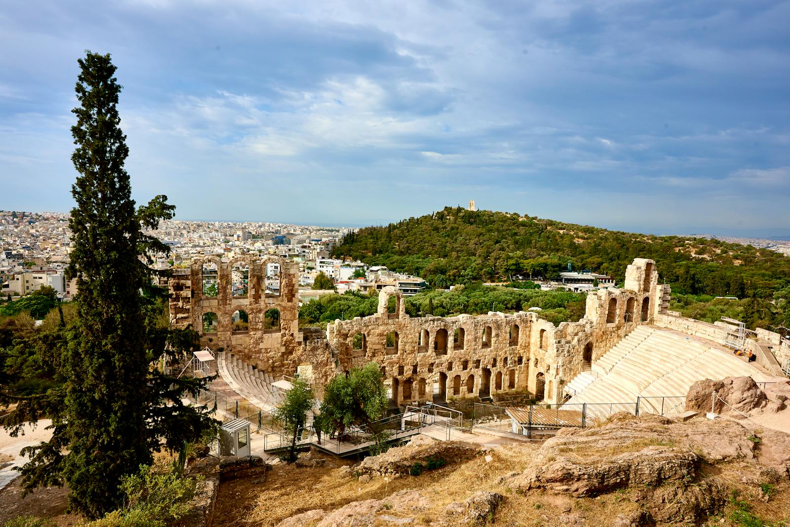 Historic Odeon of Herodes Atticus amphitheater in Athens, Greece