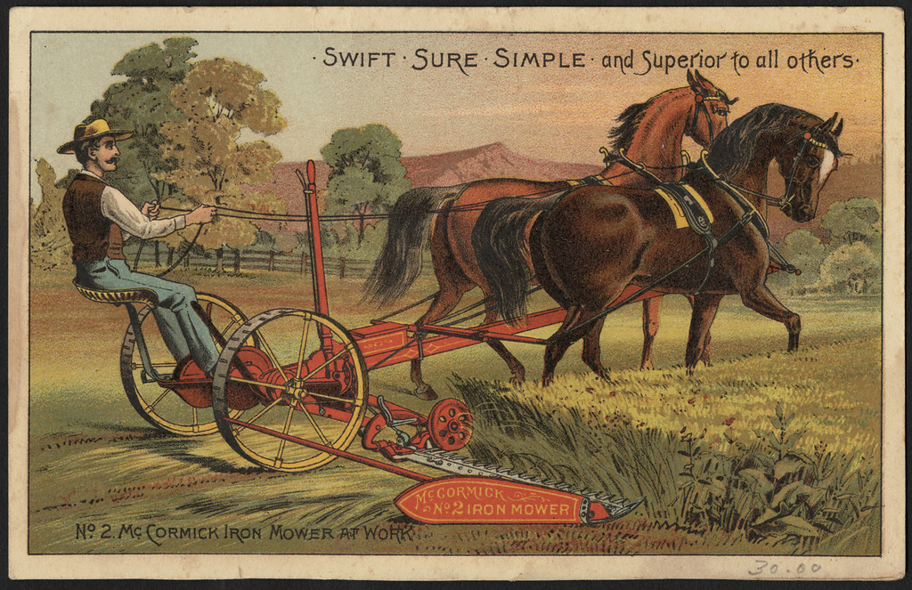 Historical agricultural horses painting