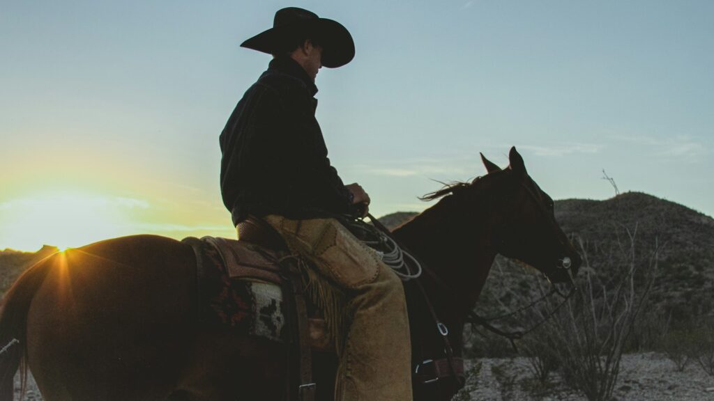 cowboy riding on the horseback