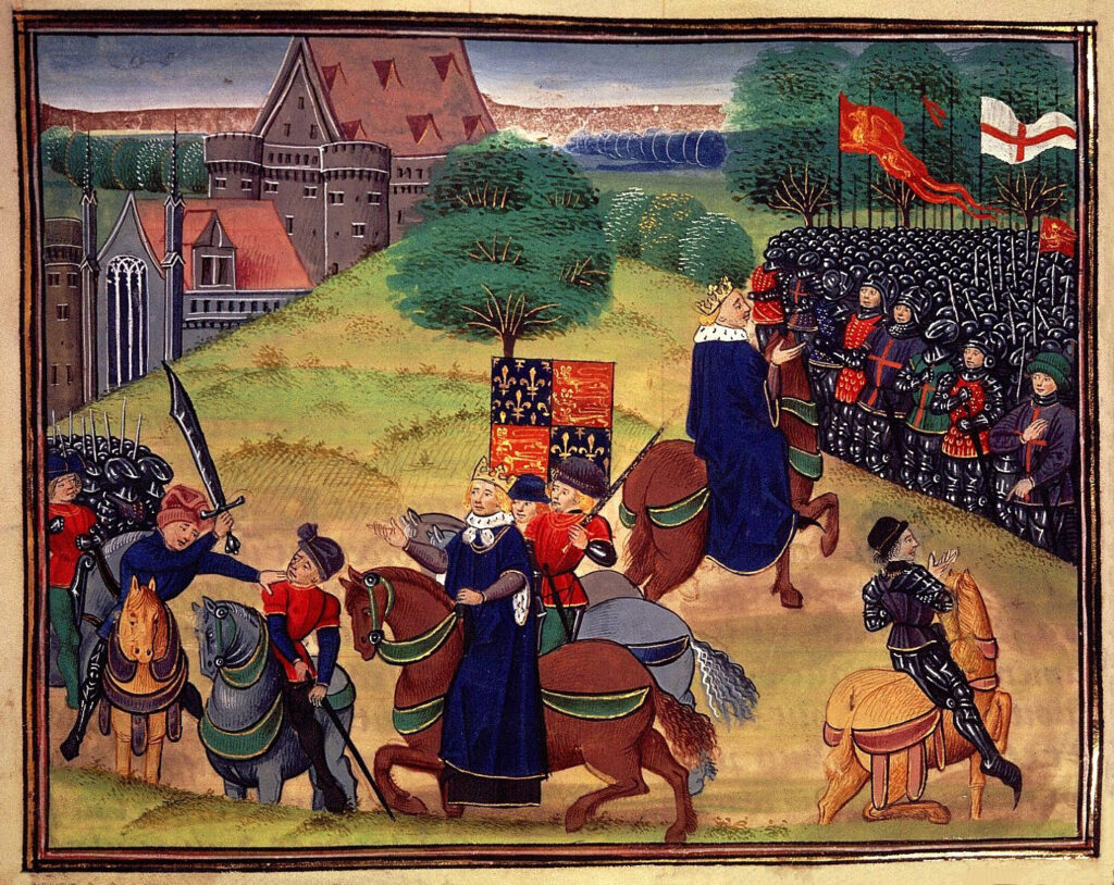 The Peasants' Revolt of 1381 is mentioned in the Tales.