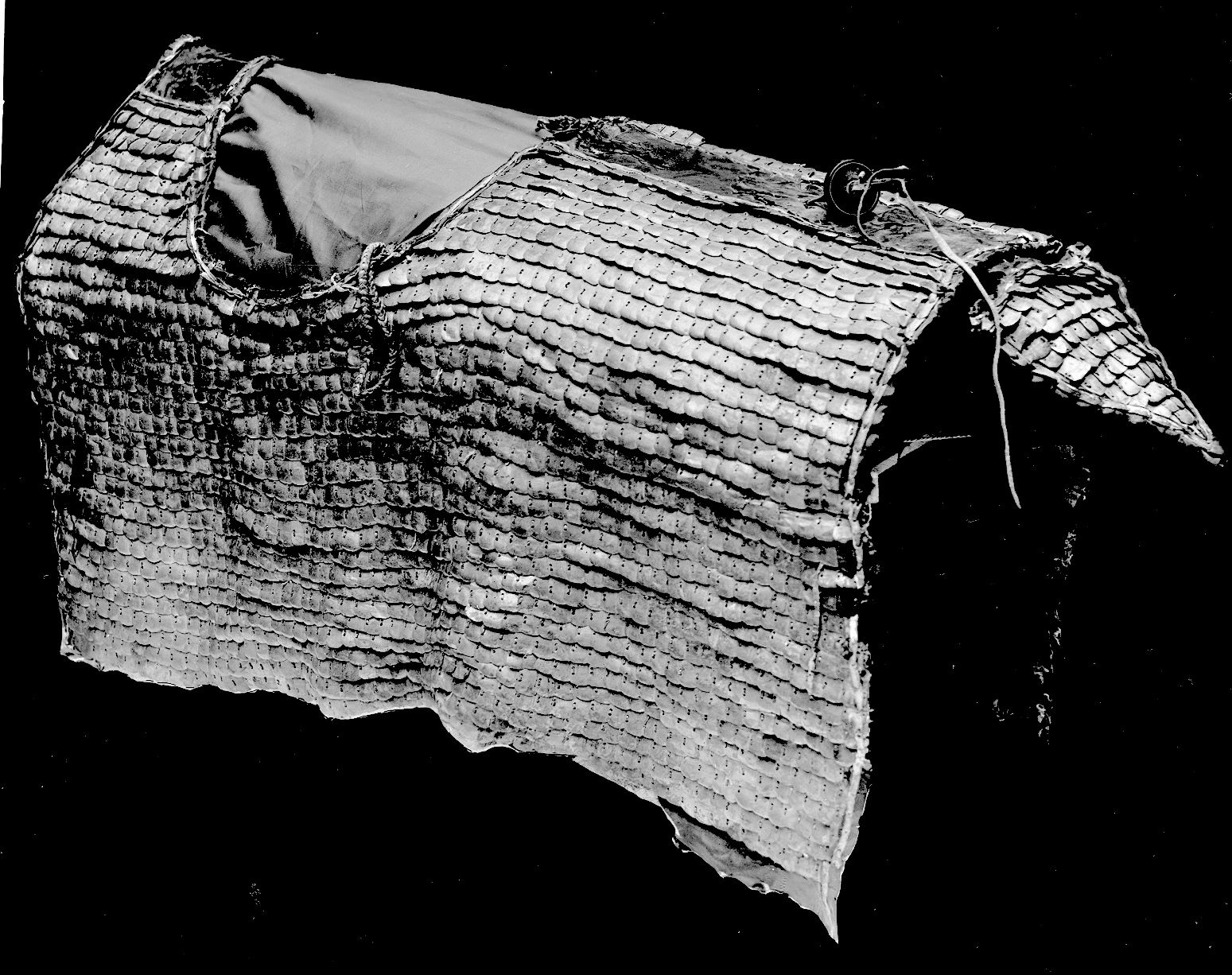 Archival photograph of horse armor from Dura-Europos (YUAG object ID 12542)