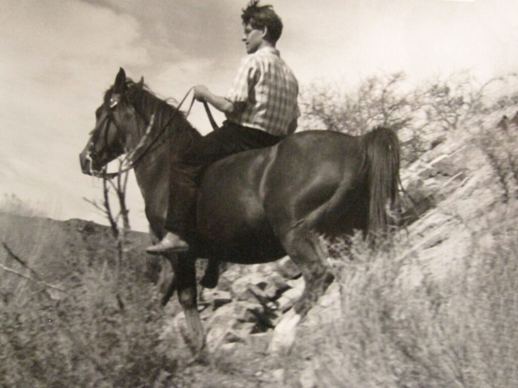 Gunther Paetsch riding an Arabian horse bareback