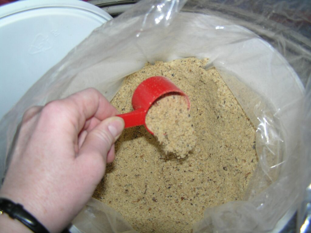 Showing a typical horse vitamin/mineral powdered supplement