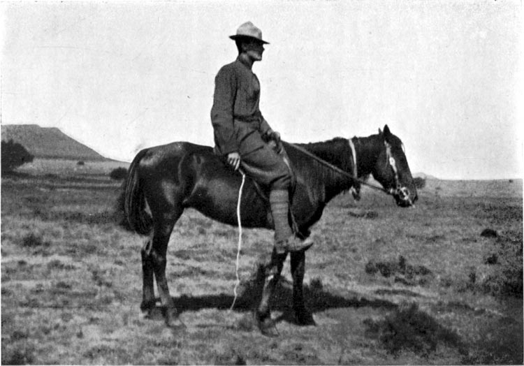 Author and a Basuto pony that assisted in the fight at Sanna's Post.