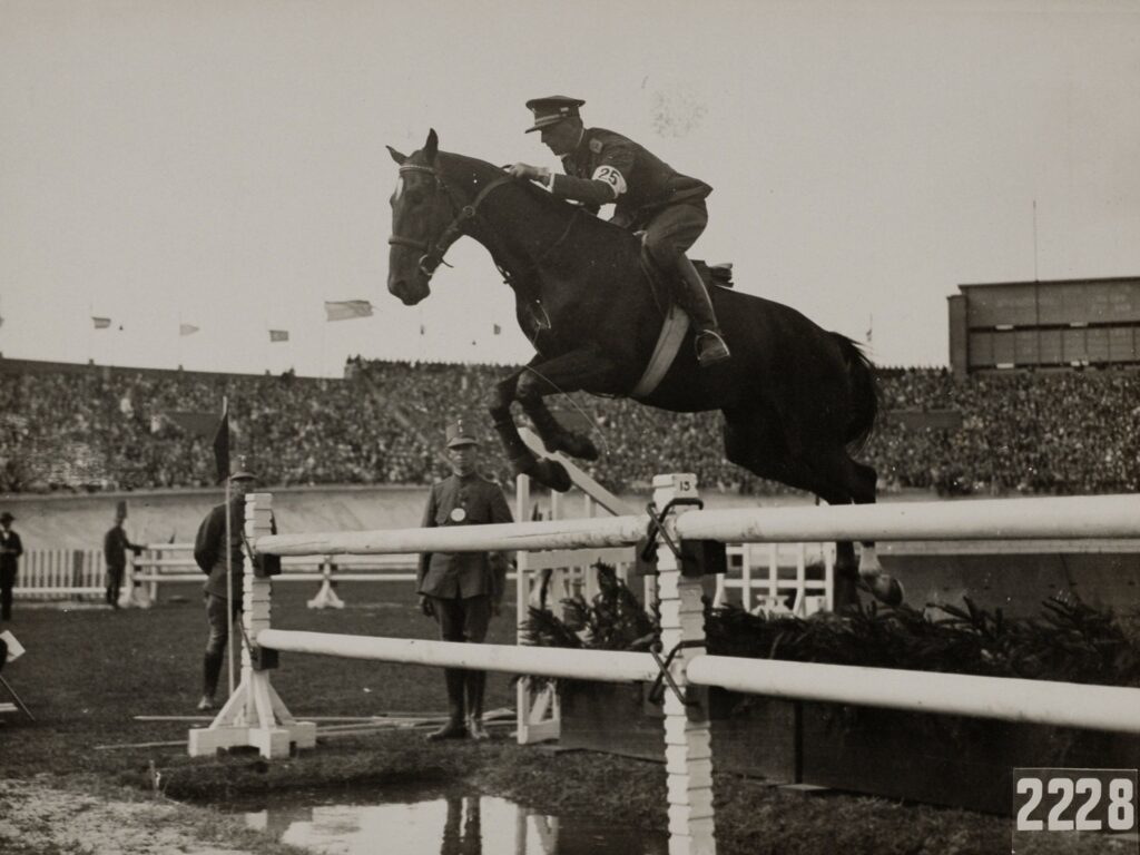 Olympic Games Amsterdam, Netherlands 1928: Czechoslovakian rider Frantisek Ventura won gold in the jumping individual event.