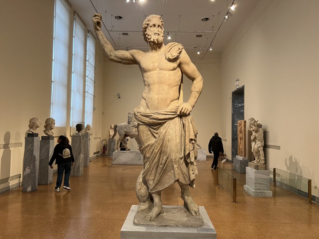 : Statue of Poseidon with Parian marble. Found on Milos, a volcanic Greek island in the Aegean Sea, just north of the Sea of Crete