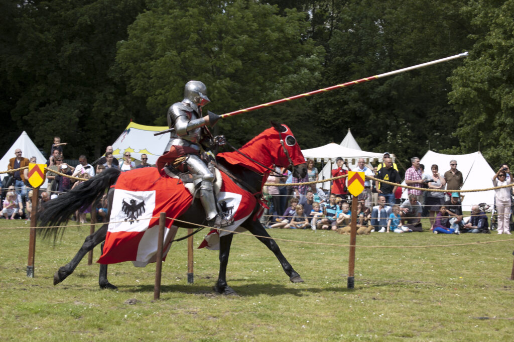 Rider reenactment at Schollebos Ridderspelen in Capelle aan den IJssel