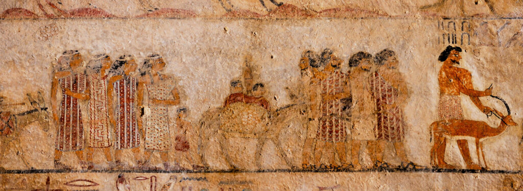 Semitic visiters to Egypt, in the Tomb of Knumhotep II, circa 1900 BCE