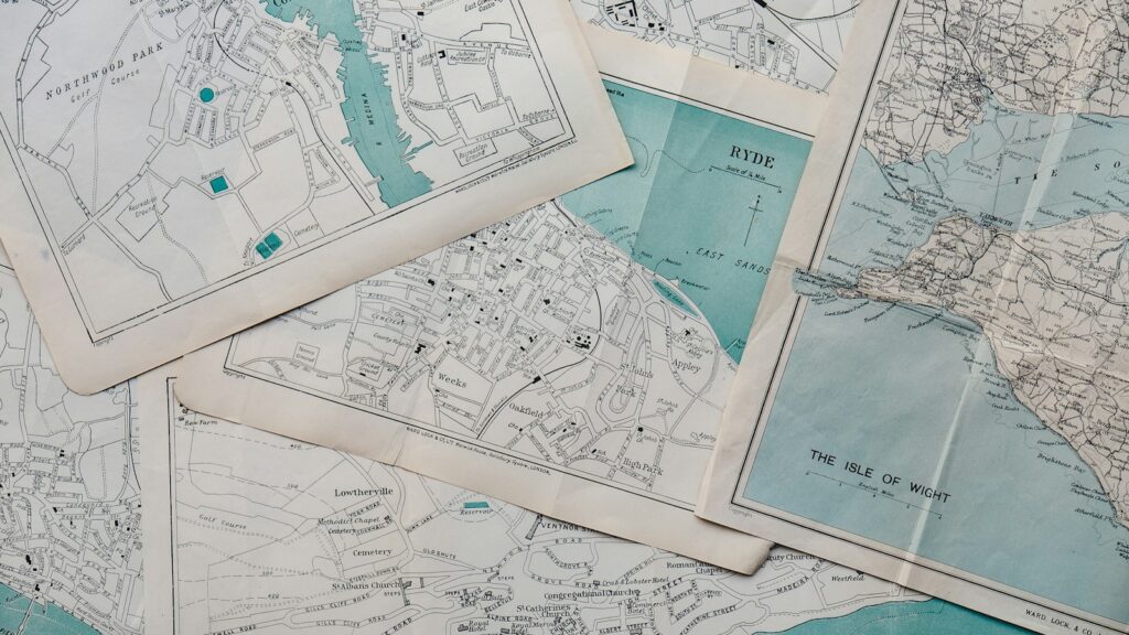 white and green state maps