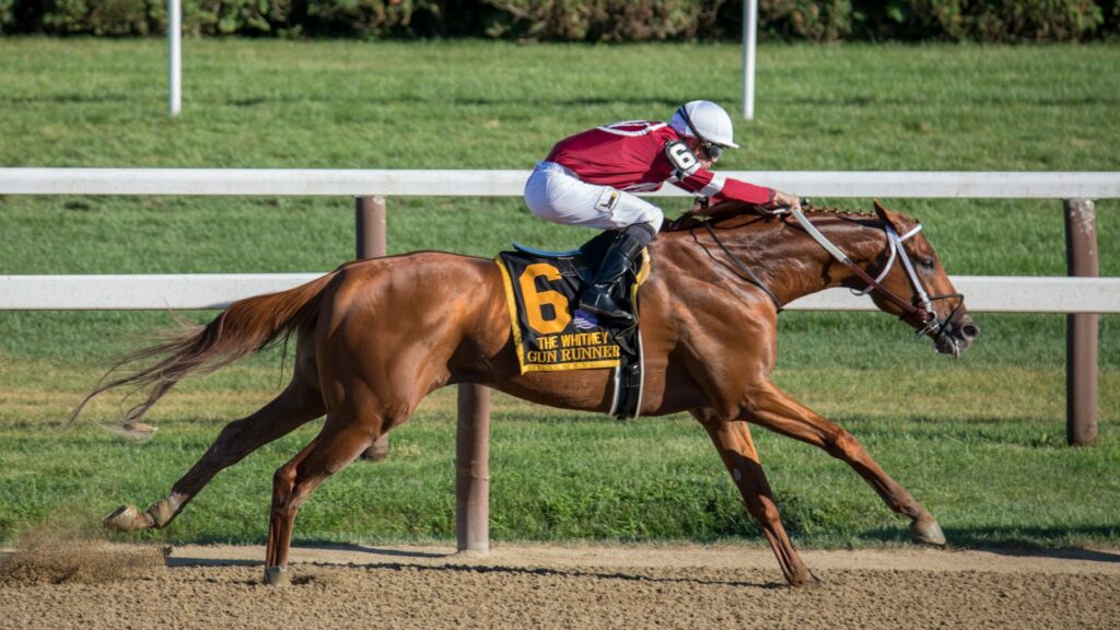 Jockey riding horse