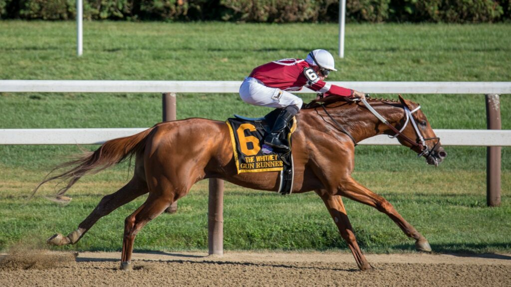Jockey riding horse