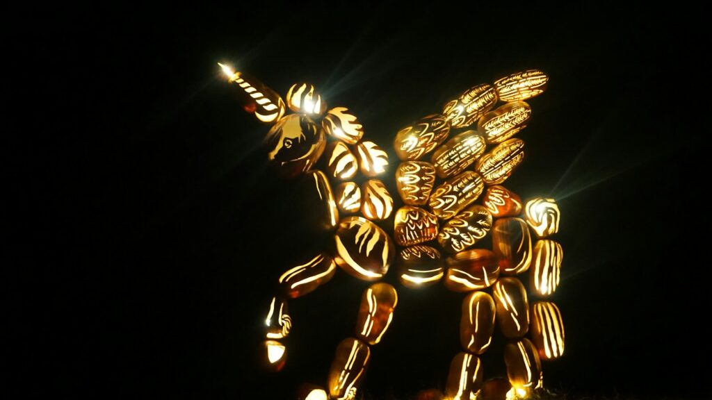 lighted unicorn statue