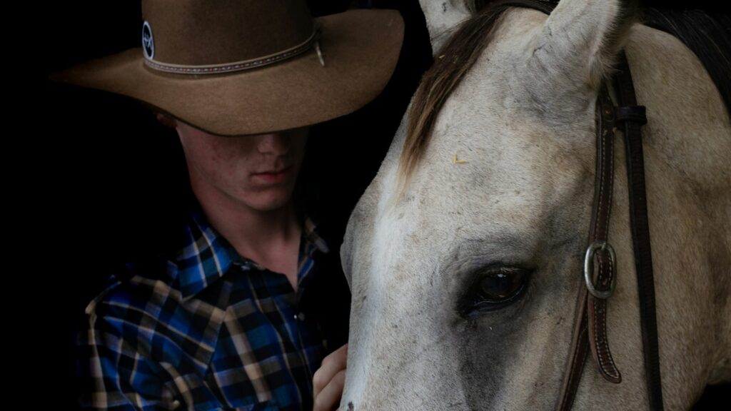 a boy with a horse