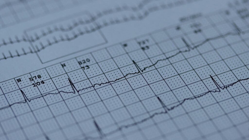 A close up of a medical paper with a graph on it