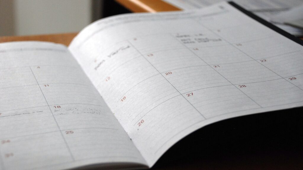 white printer paper with weekly plan