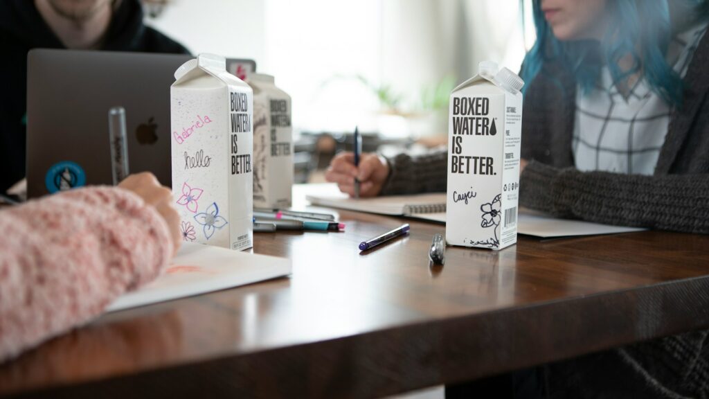 white carton box on brown wooden table
