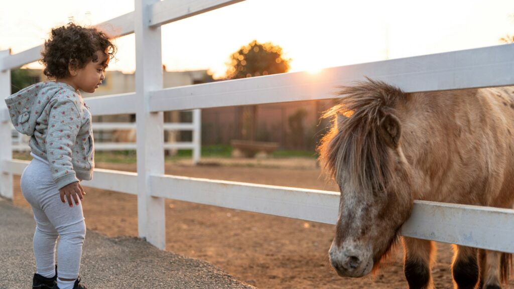 woman in white shirt standing beside brown horse during daytime