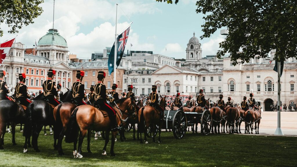 soldiers on horses in parade
