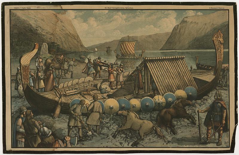En vikingehøvdings højsætning ("The burial of a Viking jarl")