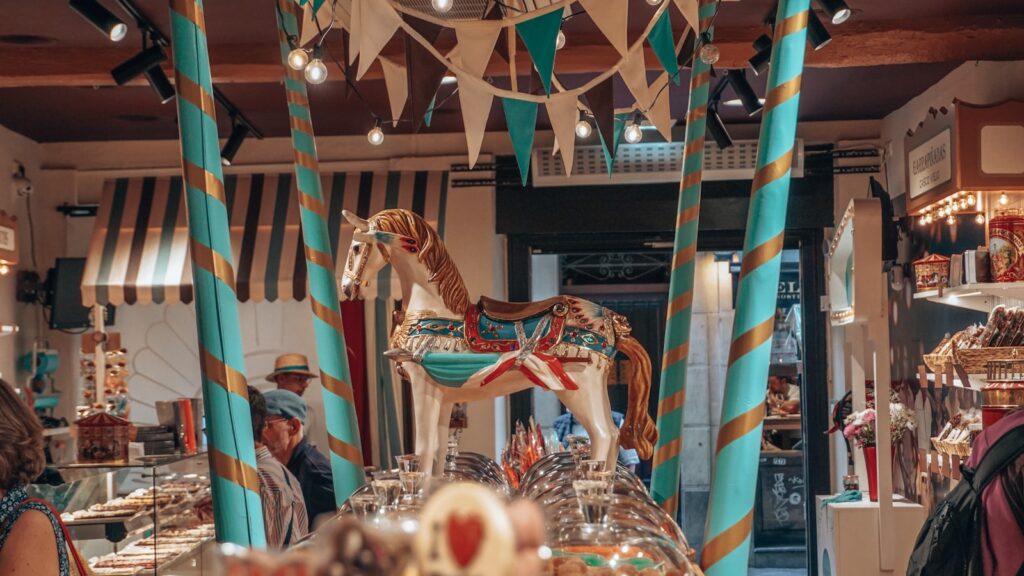 a zebra statue in a store