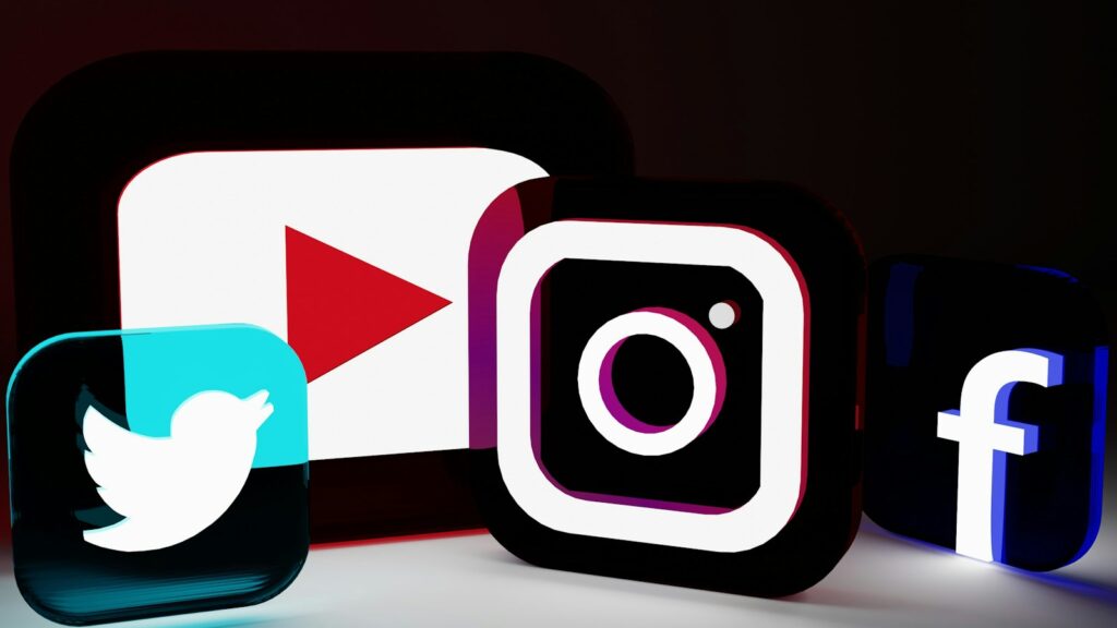 a group of different types of social media logos