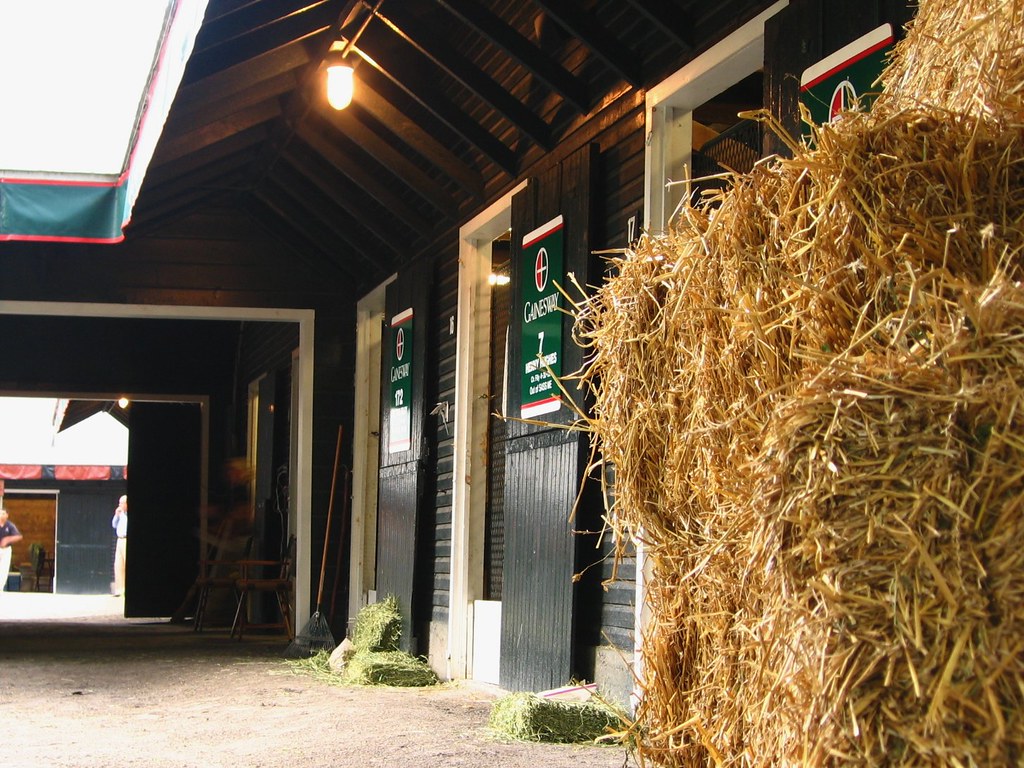 Horse feed storage in a stable