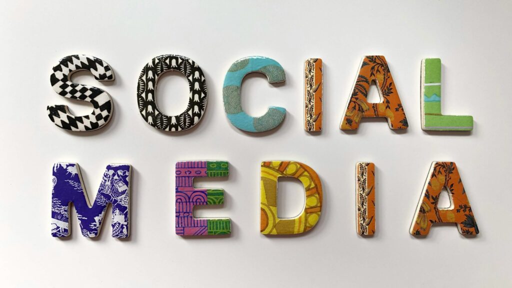Assorted-color social media signage