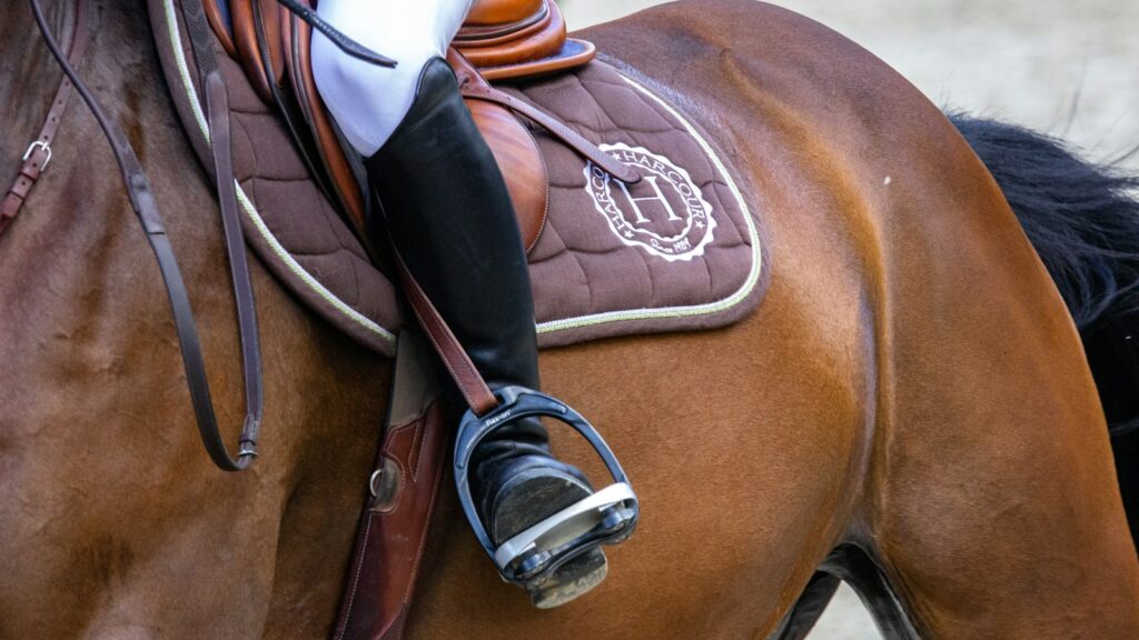 person in white cowboy hat riding brown horse during daytime