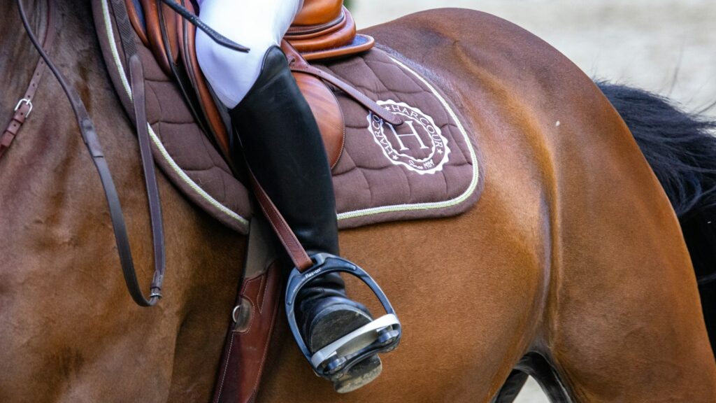 person in white cowboy hat riding brown horse during daytime