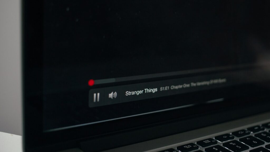 video player on laptop computer